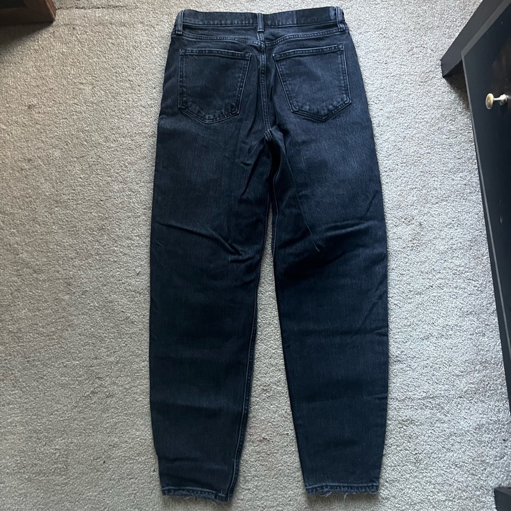 A&F the 80’s Mom High Rise Black Jean Long 28 6 L